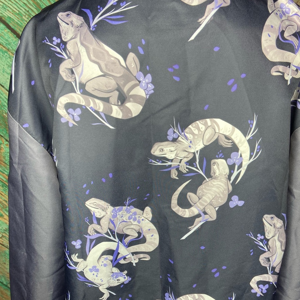 Morning Witch Salamander Lizard Gecko Polyester Lightweight Bomber Jacket - Picture 4 of 7